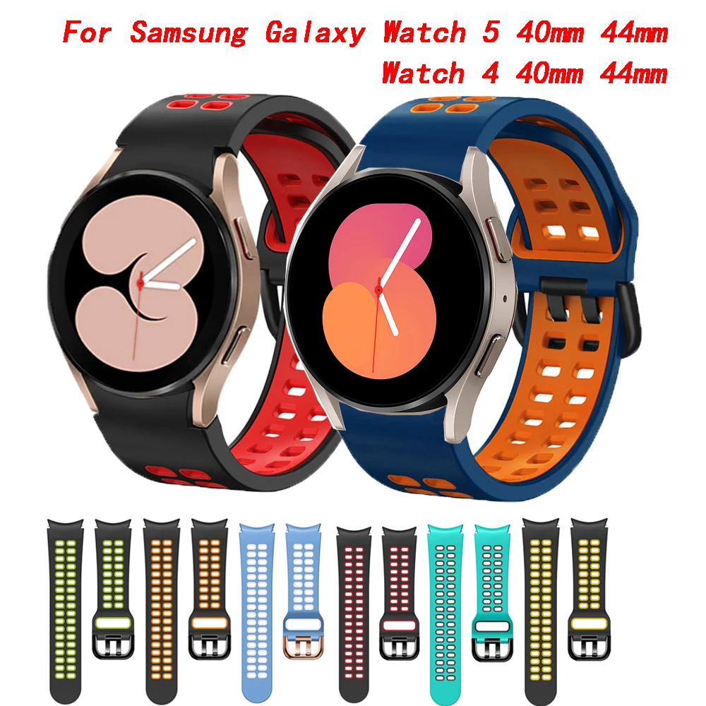 

Ремешок силиконовый для Samsung Galaxy Watch 4 5 40 44 мм, мягкий сменный Браслет для наручных часов 4 Classic 42 46 мм, браслет Correa, 20 мм