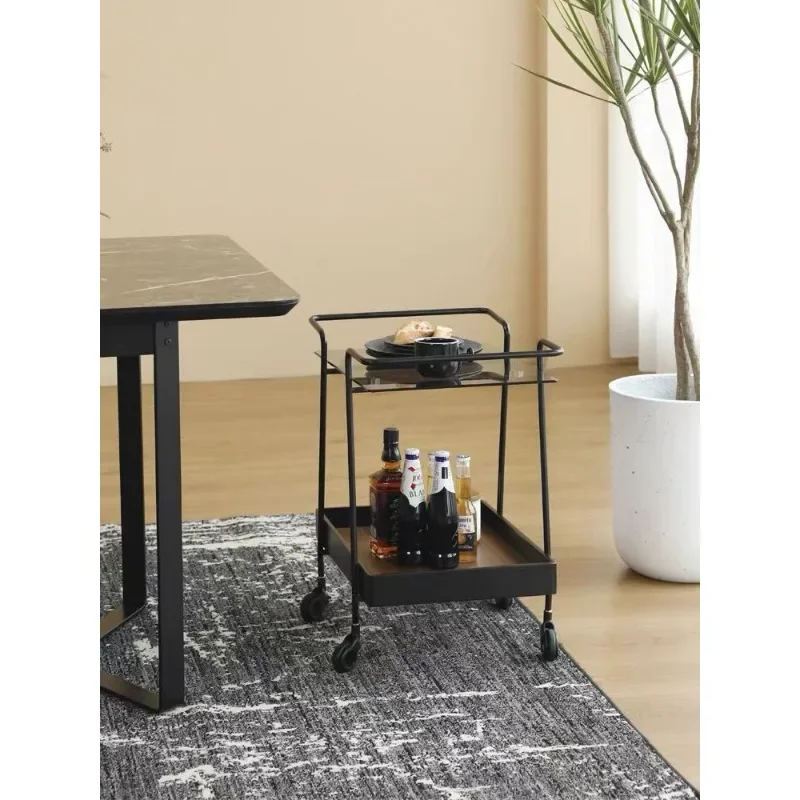 Маленькая тележка бытовой светильник роскошная стойка для хранения передвижная