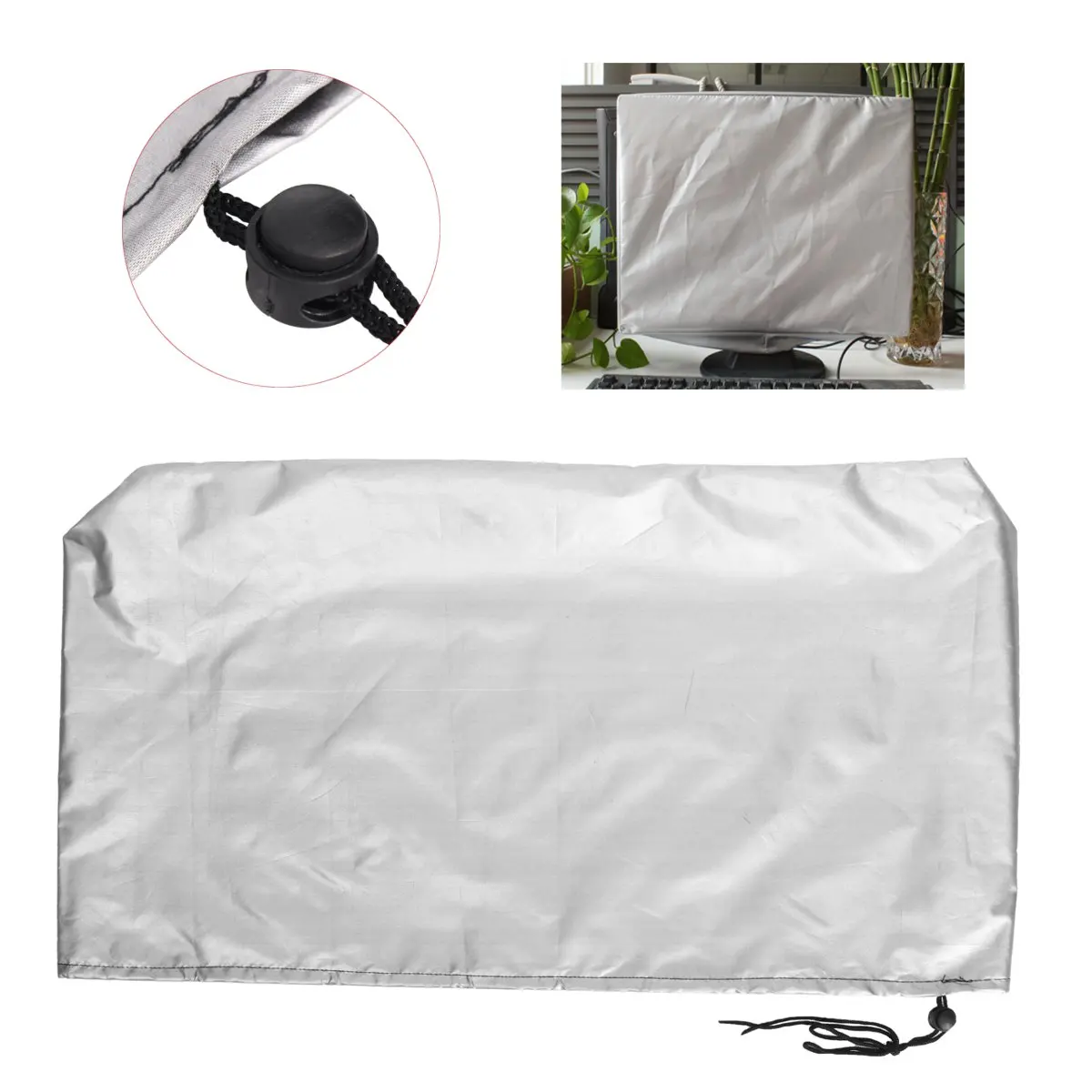 Tablet Computer Monitor Cover Home PC LCD TV Dust Waterproof Protective Polyester Tape Drawstring 21 24 28 34 Inch |