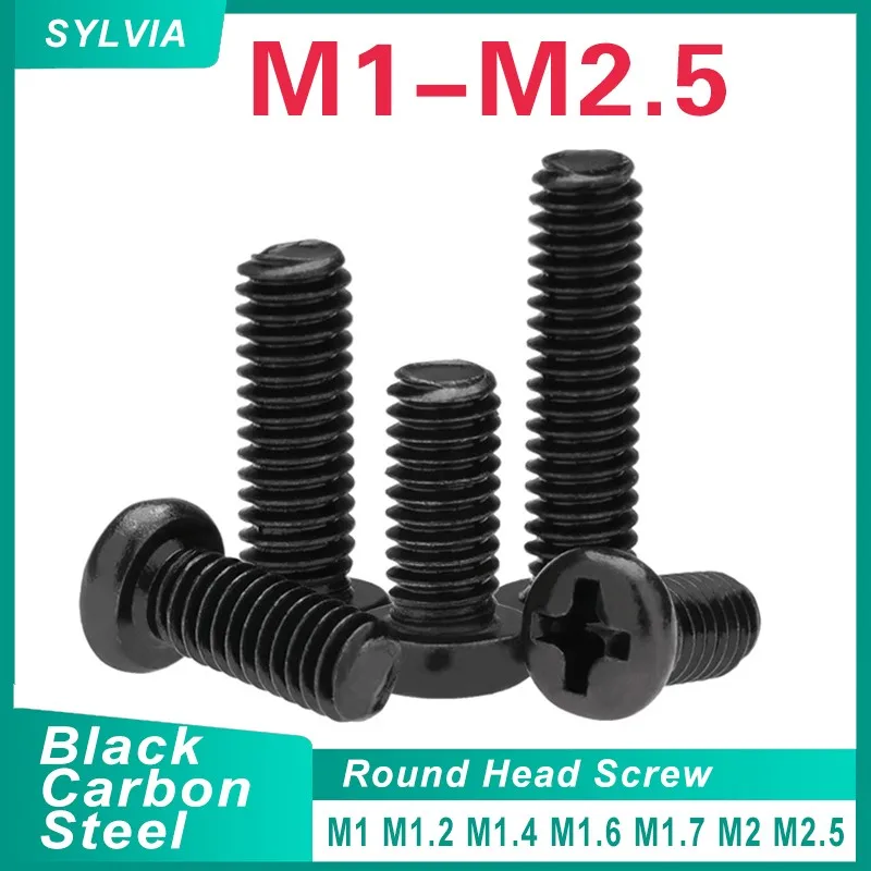 

Черный электронный винт с утопленной головкой Phillips DIN7985 M1 M1.2 M1.4 M1.6 M1.7 M2 M2.5