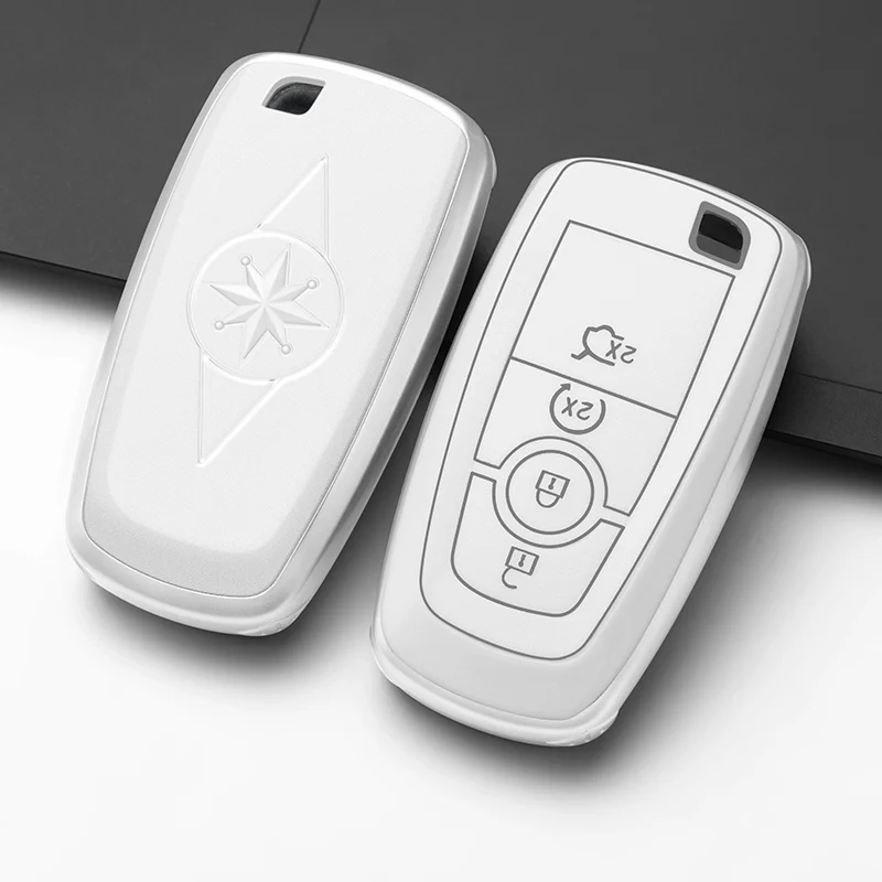 

Car Key Cover Case Shell TPU Car Key Bag for Ford Mustang 2018 EcoSport Remote Fobs Shell Cover Keys Bag Keychain Auto Accessor