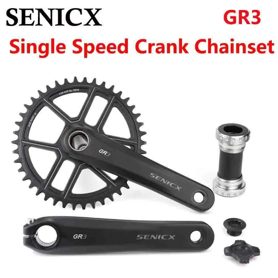 SENICX GR3 Single Speed Crank Chainset Crankset 42T 44T 170mm 175mm For Gravel-Bikes Cyclo-Cross BB-A1 24MM