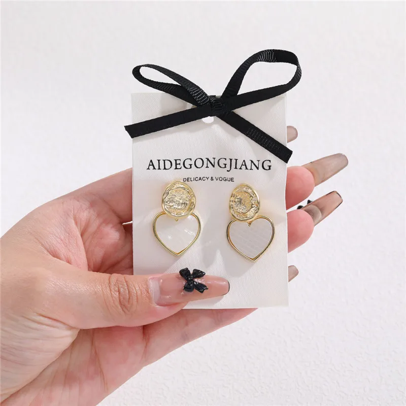 2024 модные серьги-капли в форме ракушек и сердец для женщин корейские винтажные