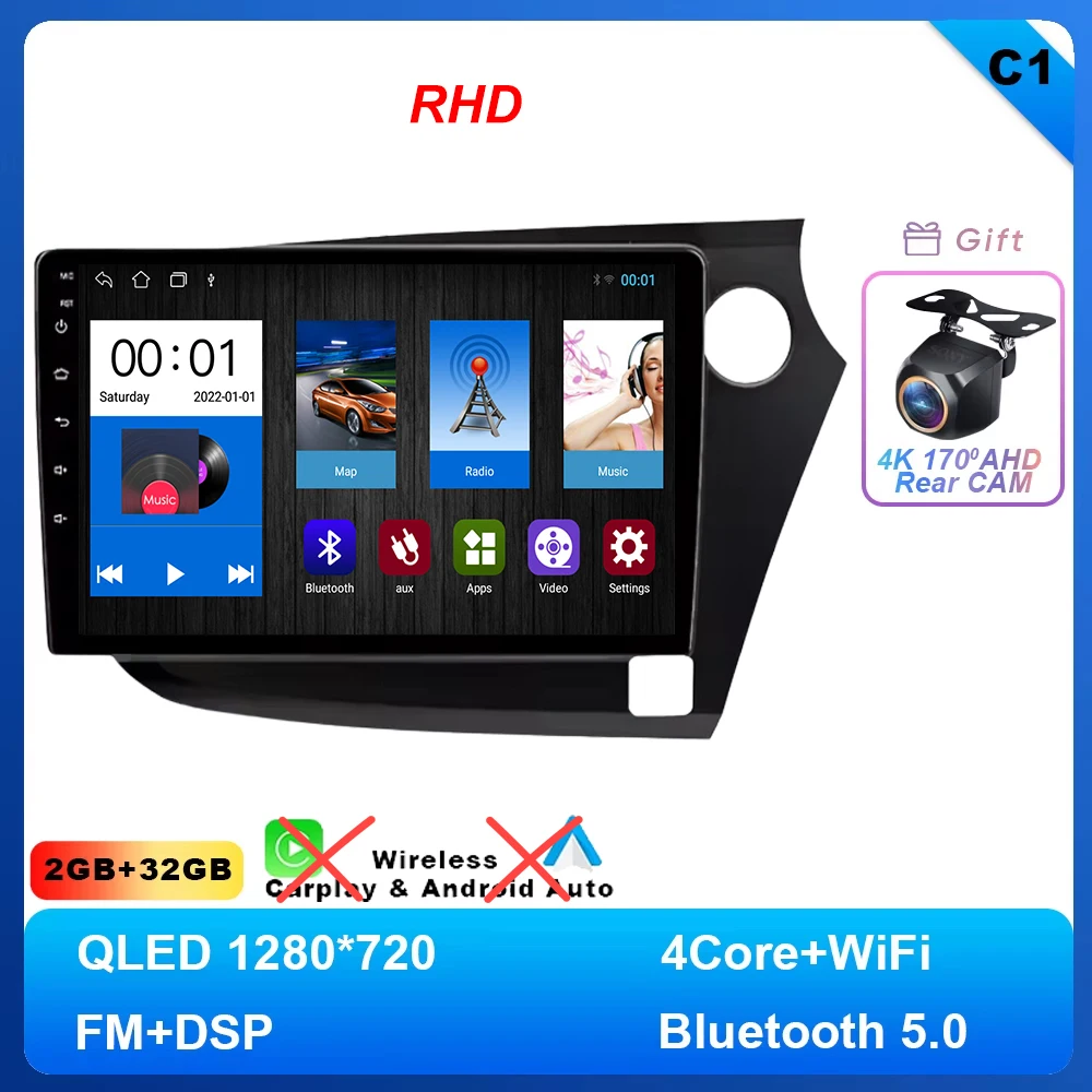 

Автомобильный радиоприемник Android 15 для HONDA INSIGHT 2009-2014, автомобильный мультимедийный видеоплеер, Navi, GPS, стерео, беспроводной CarPlay, 2 Din, головное устройство 4G