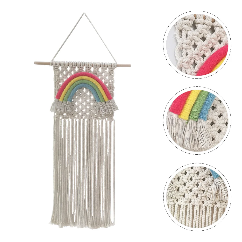 

1Pc Rainbow Wall Decor Safe Fine Chic Nice Macrame Rainbow Decor Tapestry Photo Prop