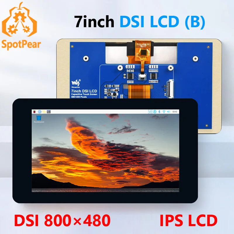 Raspberry Pi 7-дюймовый емкостный сенсорный экран DSI LCD B Дисплей MIPI 800x480 IPS (подходит