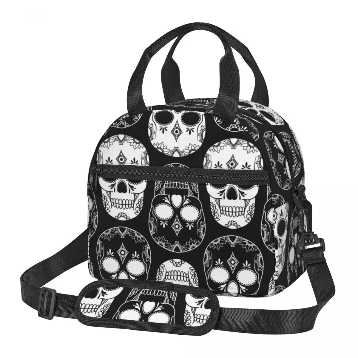 

Insulated lunch bag For Women Kids Day Of The Dead Skulls Cooler Bag Thermal bag Portable Lunch Box Ice Pack