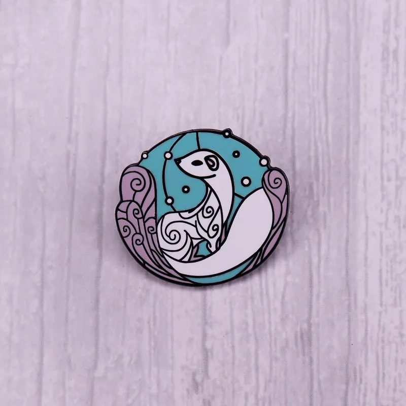 Kawaii Белая брошь для домашних животных хорька Эрмин фантазия снег норка жесткая