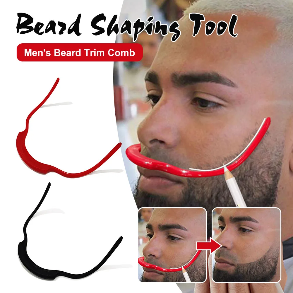

Men's Beard Shaping Tool Beard Combs Plastic Hair Beard Trimmers Templates Stencils Mustache Styling Combs Barber Supplies Tool