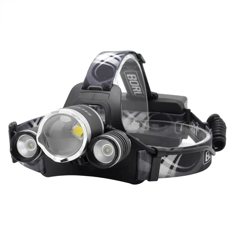

HMTX LED Zoomable Headlamp, USB Rechargeable Power Bank, 4-Light Modes, SOS Survival Safety Warning Without Battery