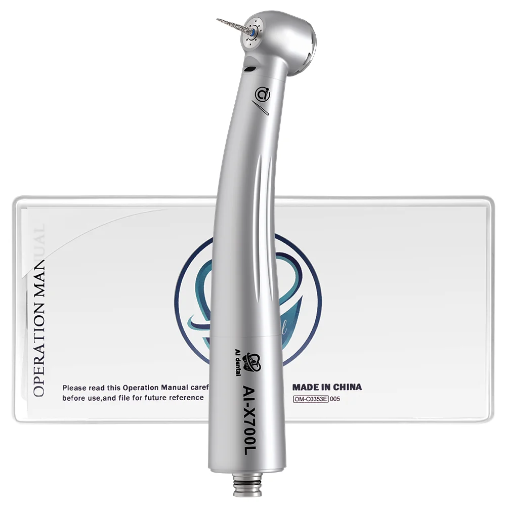 

AI-X700L Dental Torque Head Air Turbine Handpiece High Speed Quattro Water Spray Stainless Body N-Type Hand Piece Fiber Optical