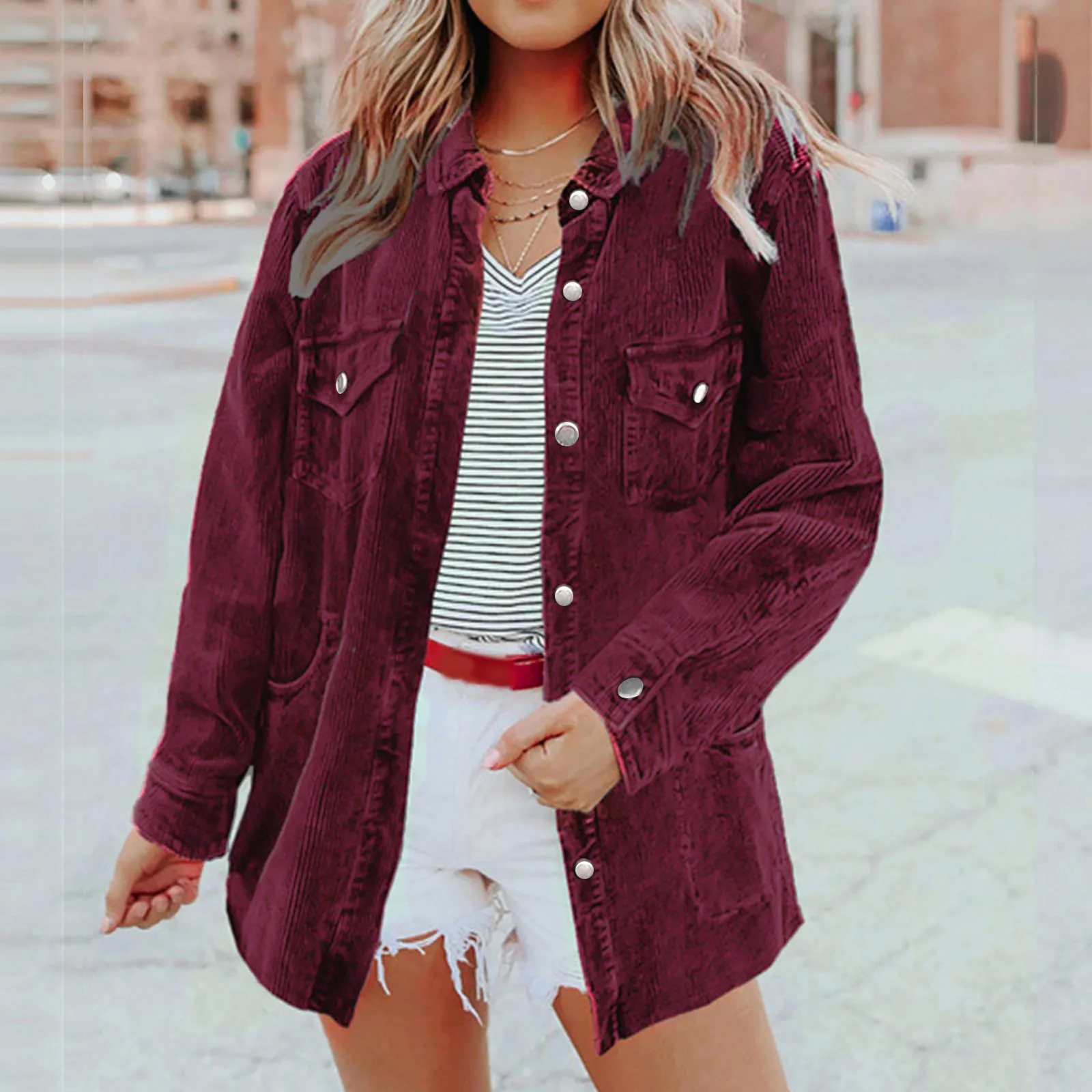 

Women's Corduroy Coat Jacket Loose Button Cardigan Womens Sleep Jackets Fleece Lined Jacket Women Womens Winter Jacket Fleece