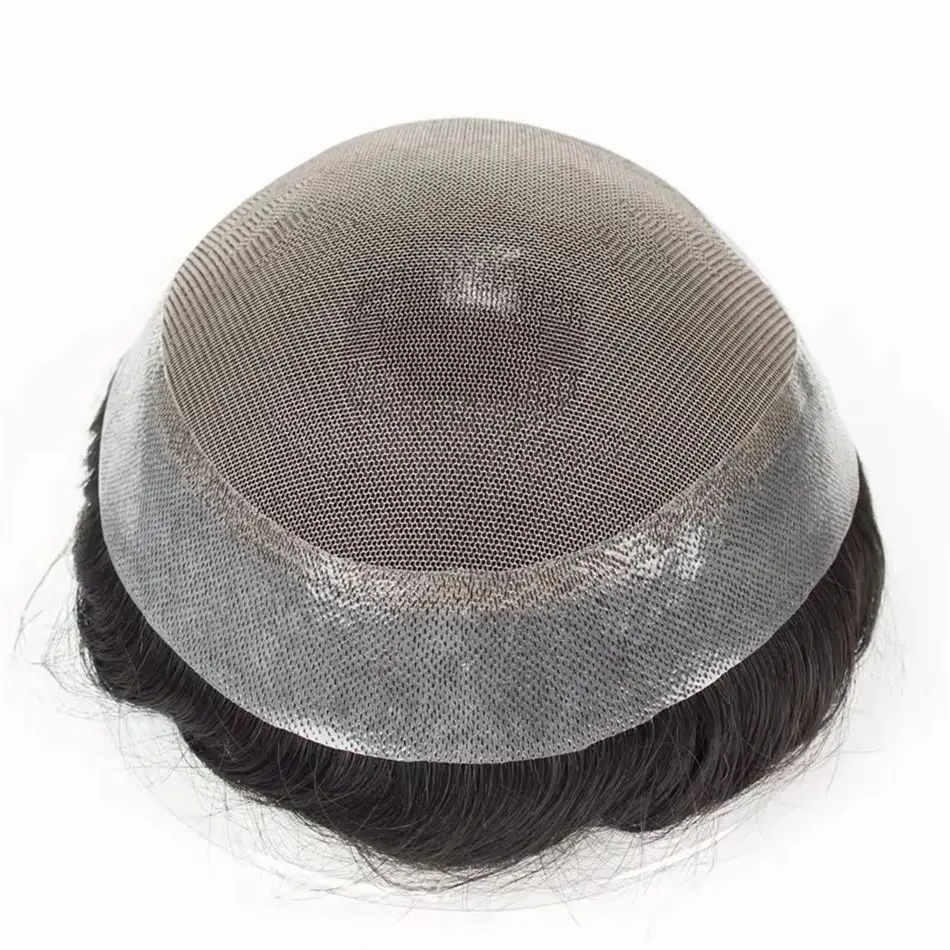 Фото Мужской парик из натуральных волос Hollywood Swiss Lace Front Toupee с имитацией кожи, 100% натуральные волосы Remy Virgin, мужской протез для волос №2