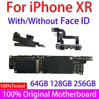100% оригинальная протестированная разблокированная материнская плата для iPhone XR материнская плата сбез Face ID Полная система чипов очистка iCloud iPhone xr