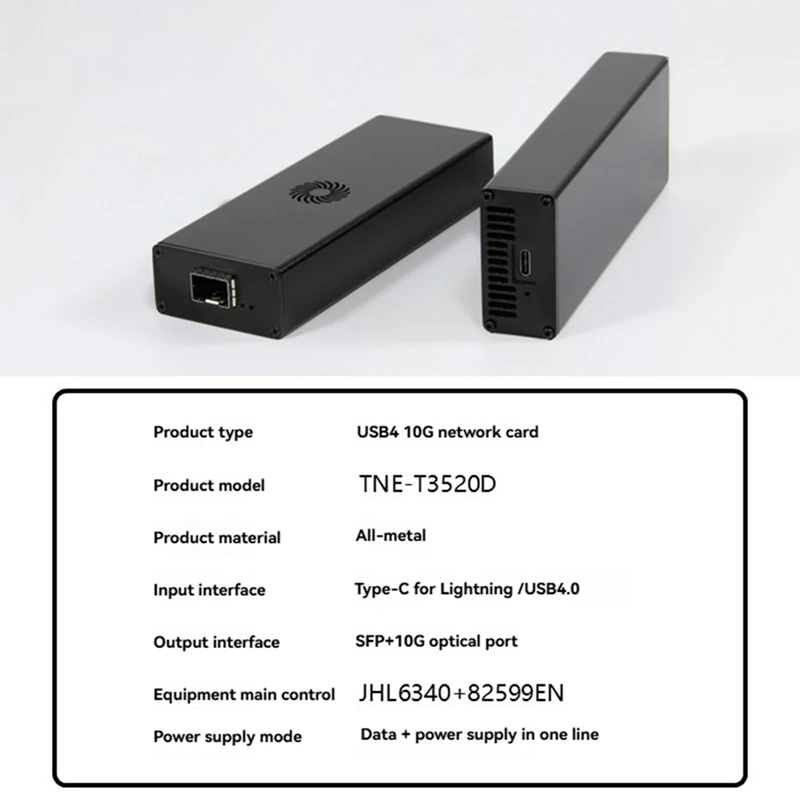 Фото Адаптер USB4 для подключения к сети Ethernet 10 Гбит/с, совместимый с Ethernet-картой с 3/4 портами SFP+10G, поддержка-ABFT №4