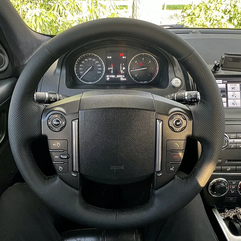 

Чехол на руль автомобиля из искусственной кожи, черный для Land Rover Freelander 2 Discovery 4, плетеный чехол на руль Range Rover