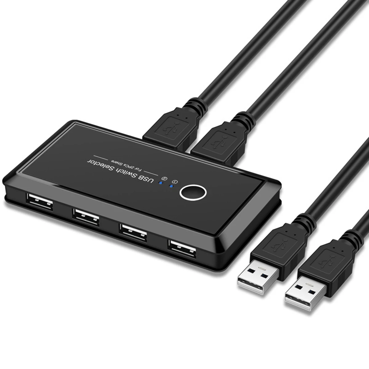 

USB Switch Selector 2 Computers Sharing 4 USB 2.0 Peripheral Devices USB Sharing Box Selector for Printer Mouse Keyboard