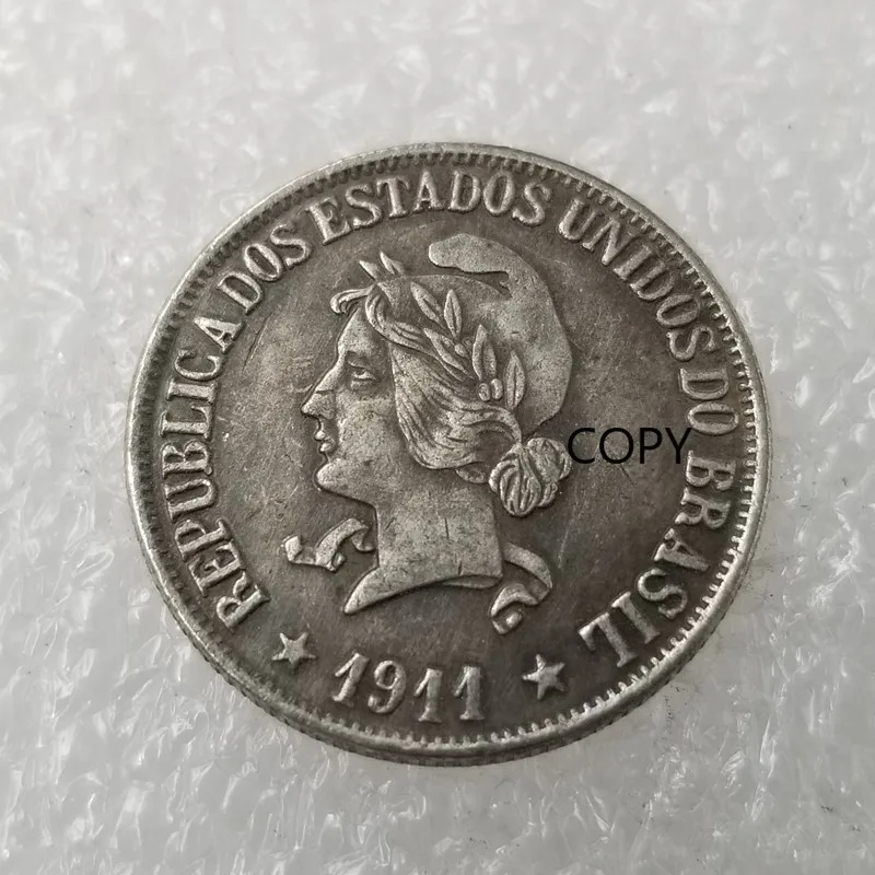 

Brazil 1911 Silver Plated Commemorative Collector Coin Gift Lucky Challenge Coin COPY COIN