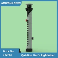 moc building blocks qui gon jinns lightsaber diy assembled bricks space wars ultimate collection series 11 25 inches kids toys