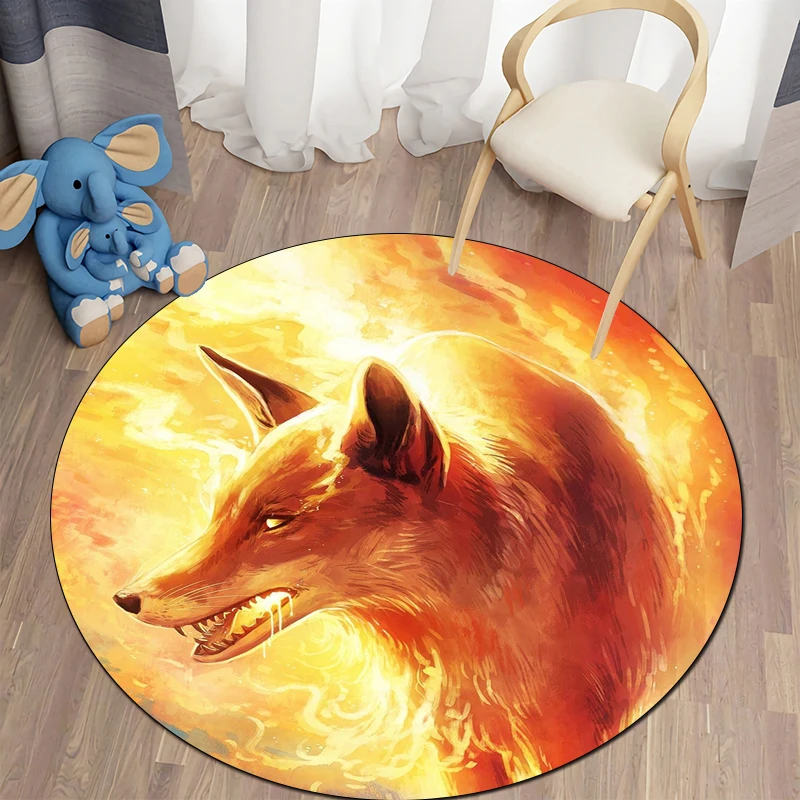 

Fantasy Wolf Art Round Carpet for Living Room Mat for Children Floor Circle Rug Yoga Mat Bedroom E-sports Chair Mat Dropshipping