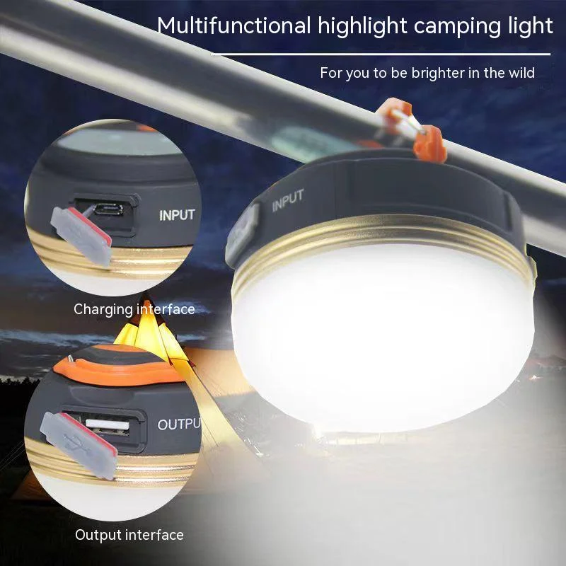 Mini Camp Tent Lamp, Portable Lamp, USB Rechargeable Camp Lamp, Emergency Car Inspection, Small Pendant Lamp Battery Spotlight