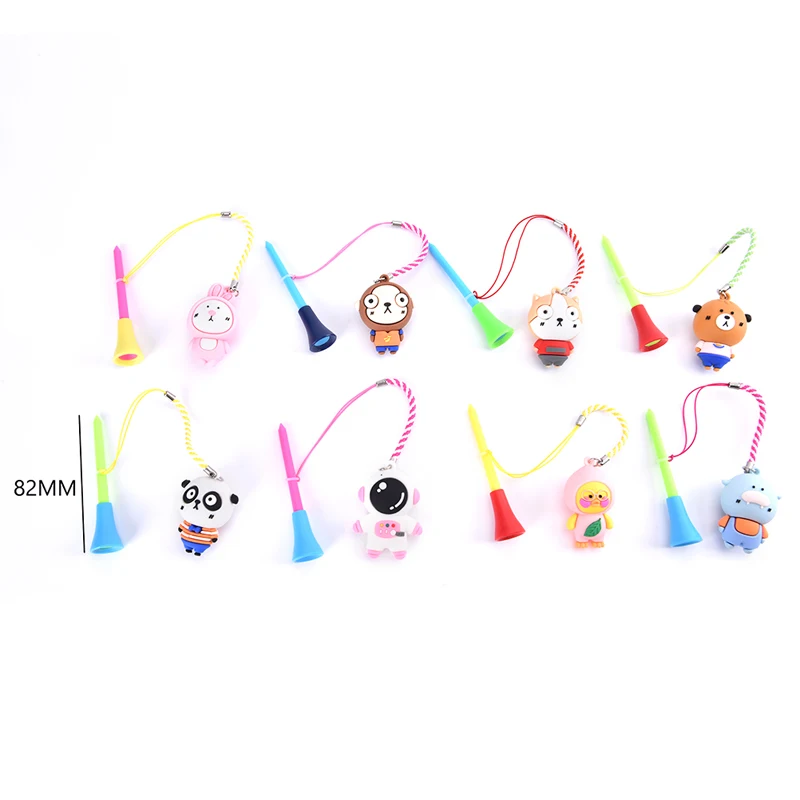 

Golf Rubber Tees With Handmade Different Cartoon Pattern Rope Prevent loss Golf Ball Holder Braided Rope Golf Accessories 1pc