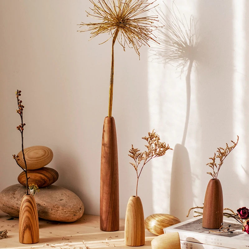 

Interior Art Mini Plant Pot Decorative Design Vintage Plant Minimalist Wooden Vase Modern Pots De Fleurs Ornaments For Home