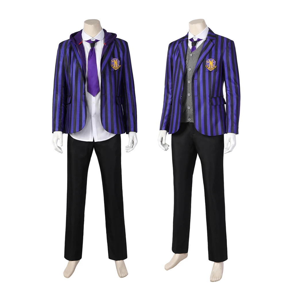

Wednesday Addams Eugene Otinger Xavier Thorpe Cosplay Costume School Uniforms Halloween Carnival Party Suit Adult Men Outfits
