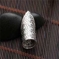 vintage braided bohemian 925 sterling silver ring adjustable opening mesh men and women couple party wedding engagement gift