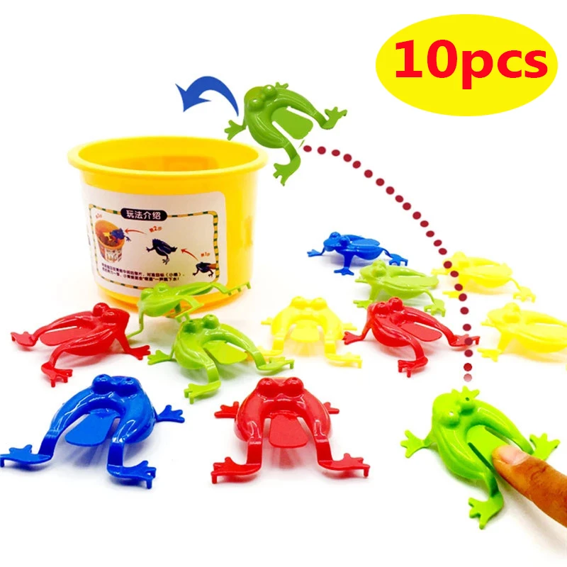 

10 Pcs Jumping Frog Bounce Fidget Toys For Kids Novelty Assorted Stress Reliever Toys For Children Birthday Gift Party Favor