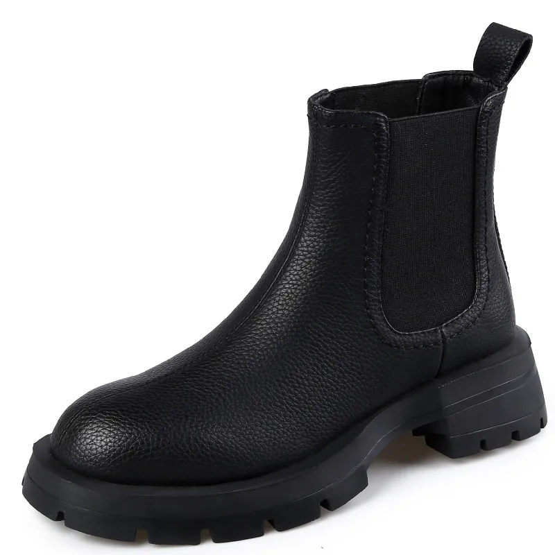 

Dilalula 2022 Classic Women Ankle Boots Retro Concise Genuine Leather Thick Heels Working Casual Autumn Winter Shoes Woman