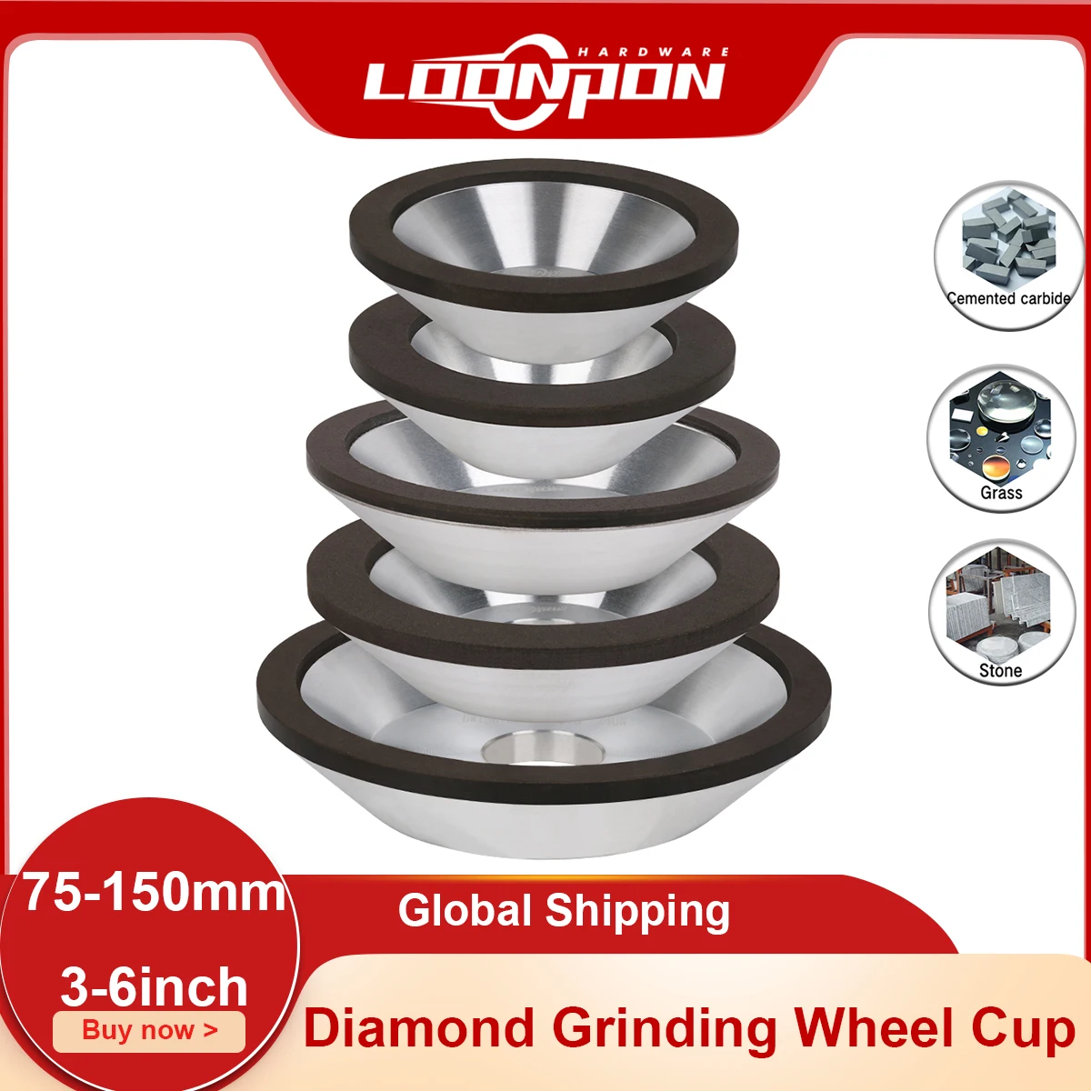 

Алмазный шлифовальный круг 75/100/125/150 мм, круглая шлифовальная круглая насадка для вольфрамовых стальных фрез