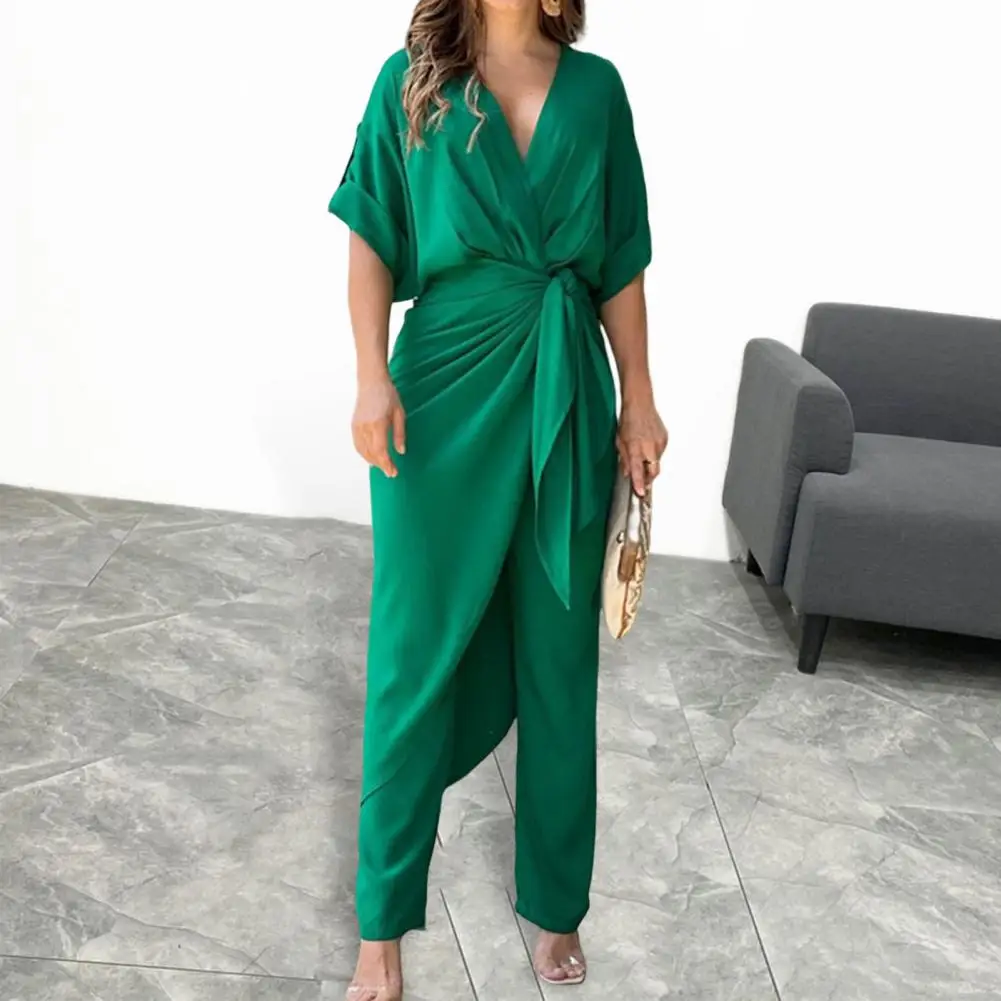 

Prom Jumpsuit Solid Color Women Jumpsuit High Waist Prom Jumpsuit