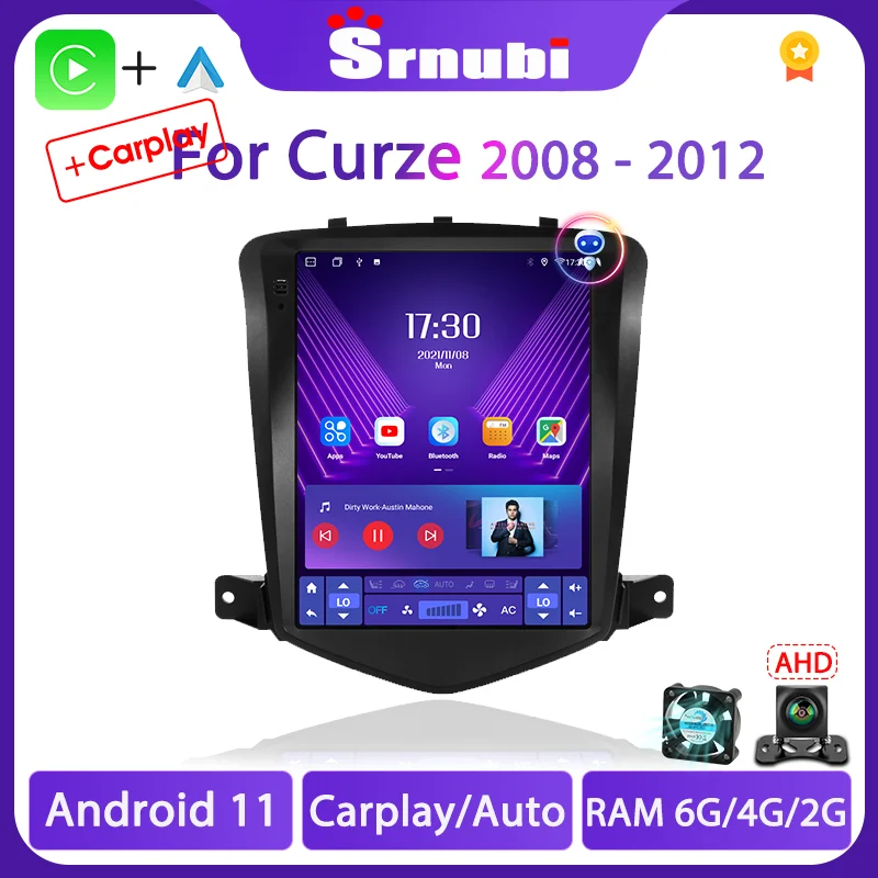 Srnubi Android 11 For Chevrolet Cruze J300 2008 - 2014 Car Radio 9.7
