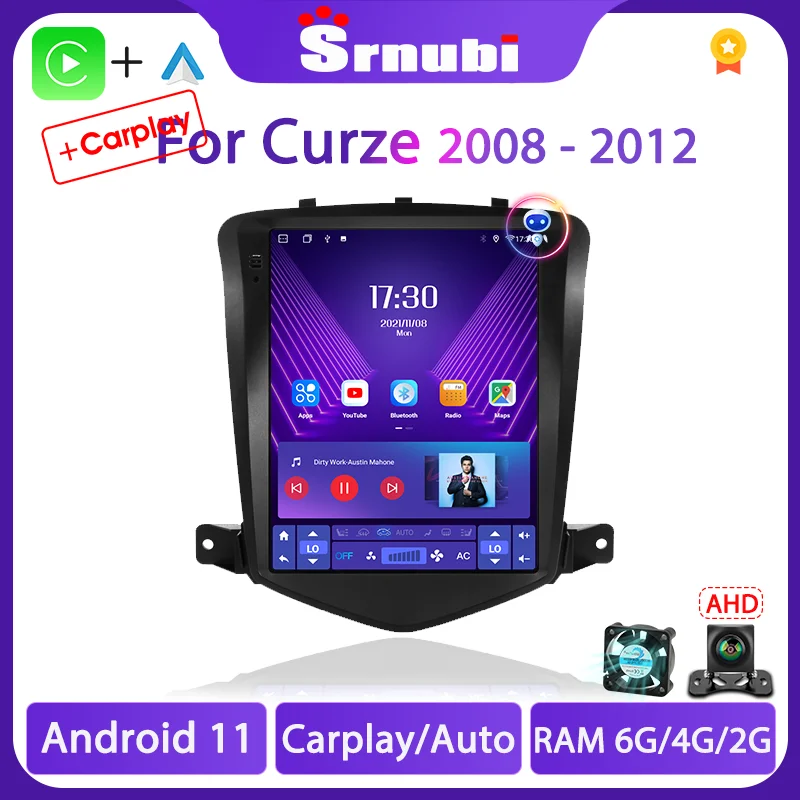 Srnubi для Chevrolet Cruze J300 2008 - 2014 Android 10 автомобильный радиоприемник мультимедийный