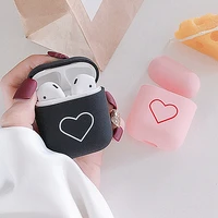 love heart hard plastic case for airpods cases cover apple airpod 2 1 air pods coque wireless headphones cover funda coque capa