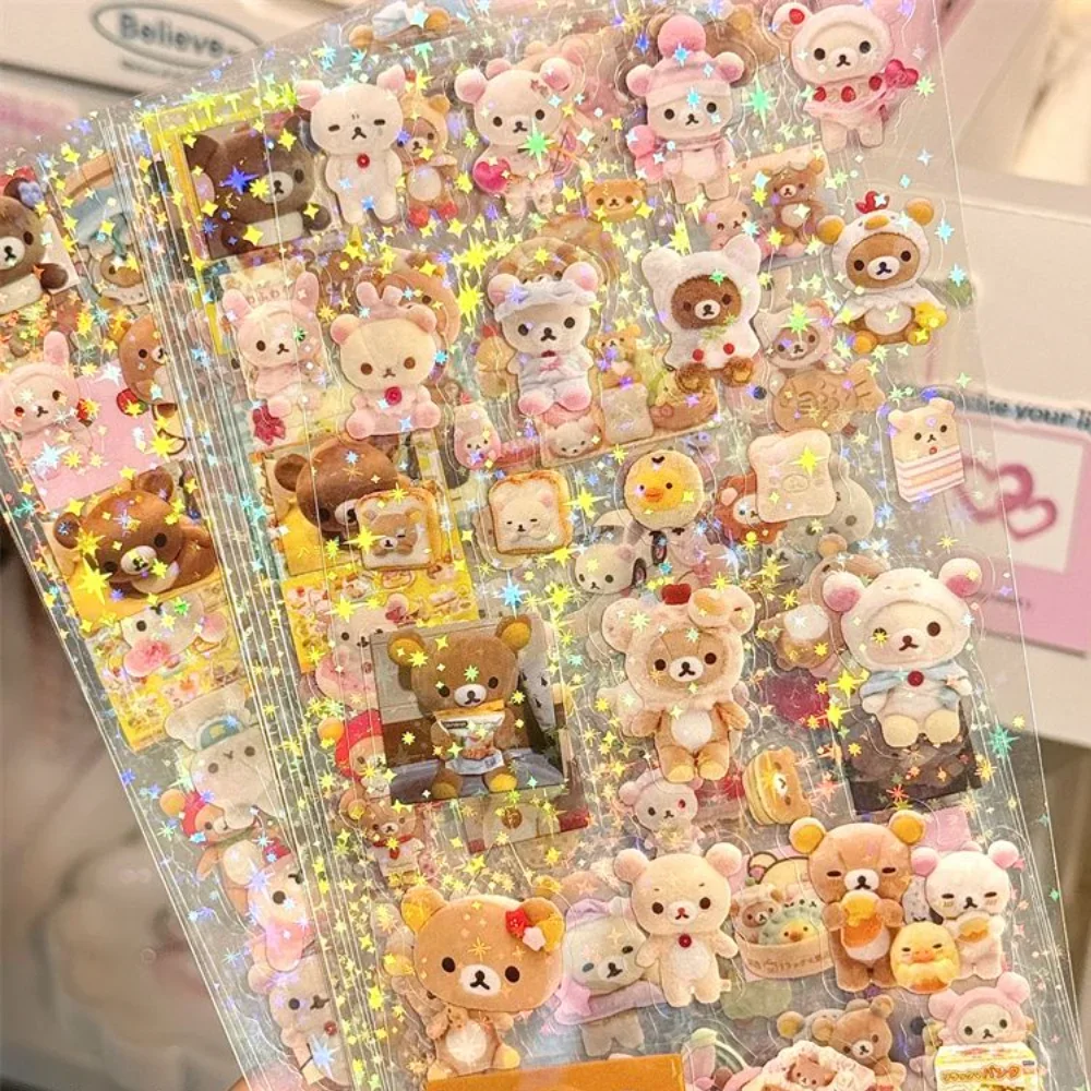 

5 листов Rilakkuma, водостойкая режущая пленка, наклейка, материалы для ручного счета, чашка для воды, украшение для рабочего стола, детские наклейки для карт «сделай сам»