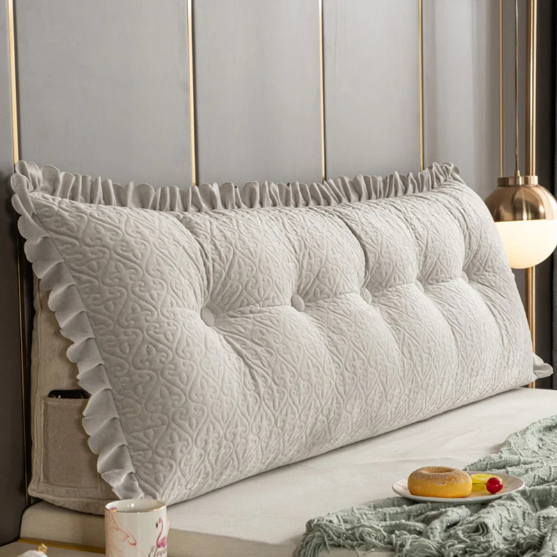 

Modern Cushion Pillow Long Bedside Plush Solid Color Bedroom Soft Printed Cushion Simple Cojines Peludos Home Accessories 50