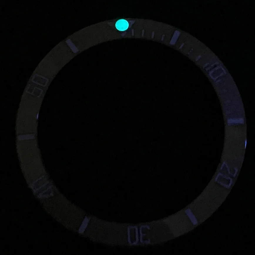 38mm Watch Bezel Insert Ceramic Bezel Mouth Yellow Ice Blue Luminous Chronograph Bezel Watch Accessories Outside Diameter 38mm