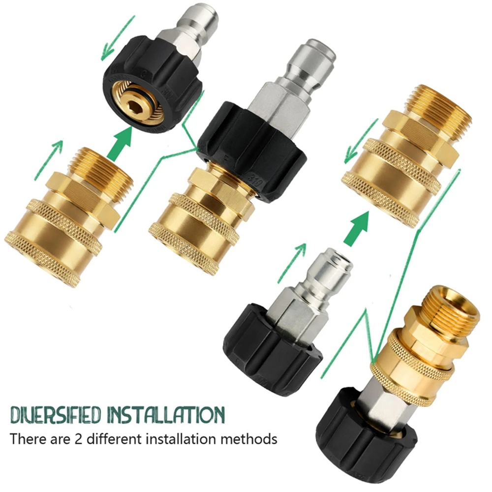 Быстроразъемный латунный шланг для мойки высокого давления M22 14-3/8 дюйма