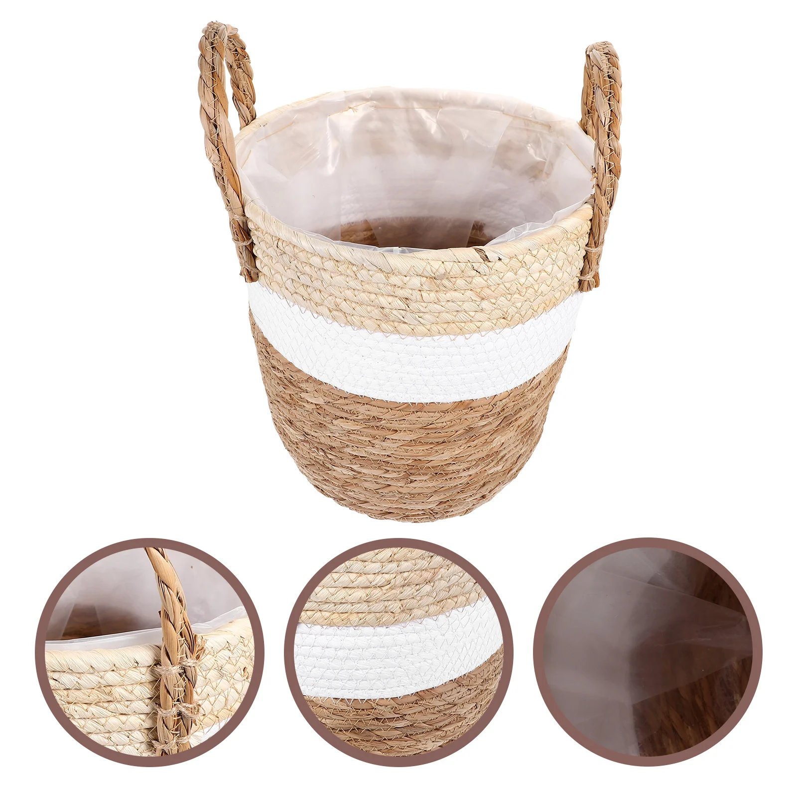 

Practical Woven Basket Rustic Woven Flower Basket Sundries Storage Basket for Home