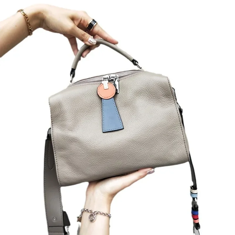 2024 новая модная женская сумка из коровьей кожи повседневная универсальная с