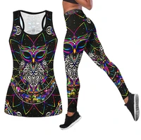 dream cather owl women fashion 3d printed workout leggings fitness sports gym running lift the hips yoga pants tank top yoga set