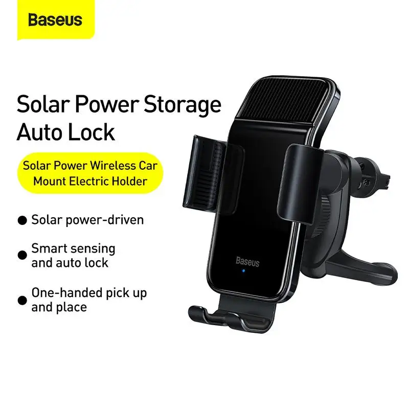 

Baseus Smart Sense Solar Wireless Electric Vehicle Mount Electric Induction Air Outlet Car Navigation Mount
