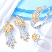soramoore luxury gorgeous bridal wedding bracelet earrings ring set for women party costume jewelry sets high quality new hot