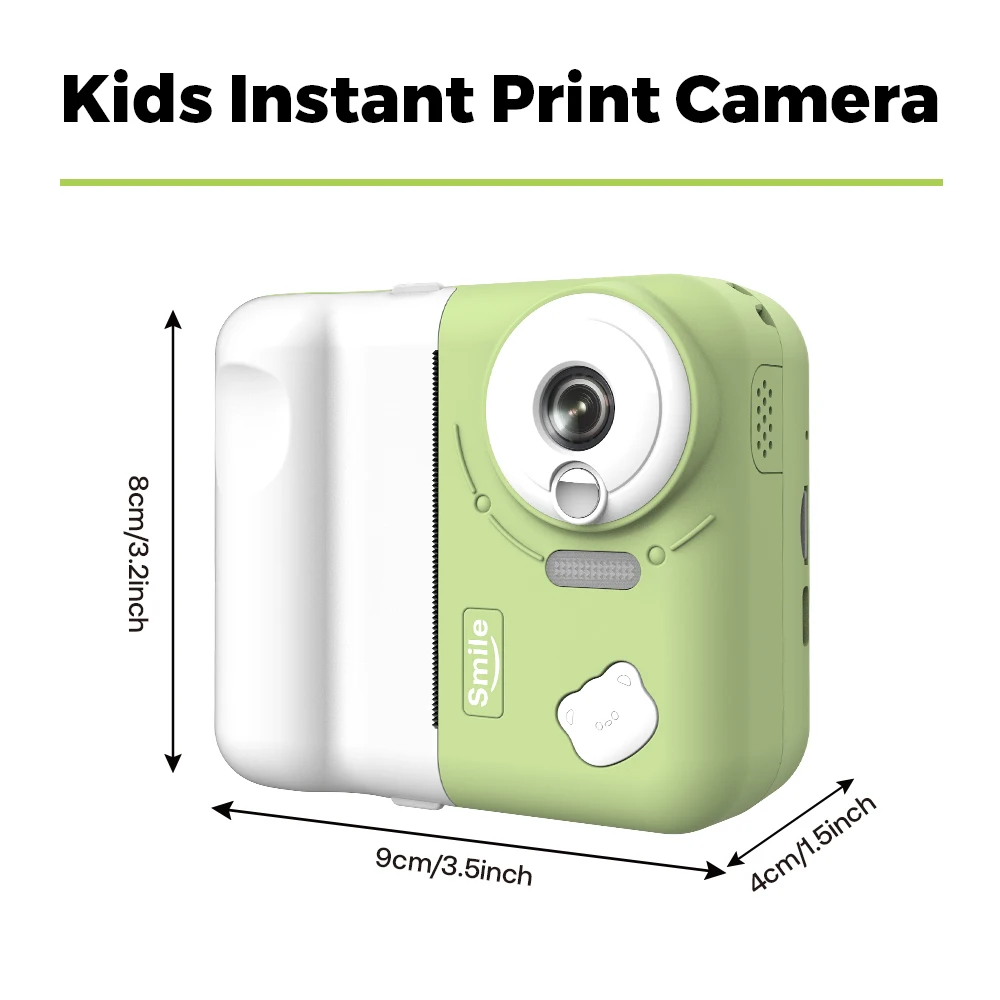 9IMOD Kids Camera Instant Print 2.4 inch 1080P Children Digital Photo Video Camcorder Toy with 10X Zoom TF Card