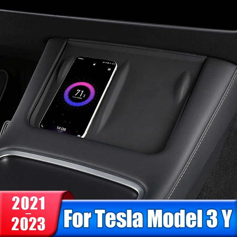 

For Tesla Model 3 Y 2024 2023 2022 2021 Silicone Wireless Charging Pad Non-Slip Mat Dust-Proof Charger Protect Cover Accessories
