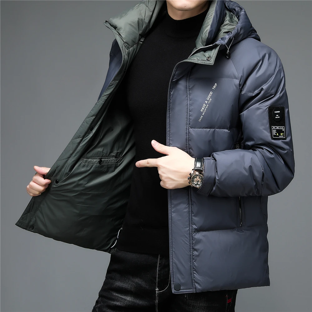 COODRONY Brand 90% White Duck Down Jacket Men Casual Hooded Coats Winter New Arrival Thick Warm Parka Windbreaker Overcoat Z8166