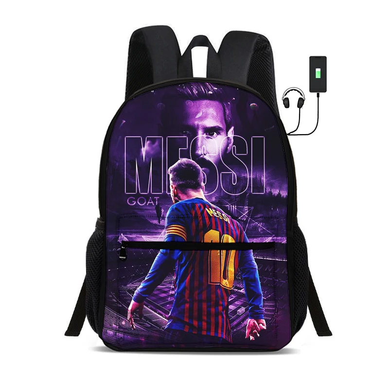 Фото Рюкзак M-Messis Football Star с USB-интерфейсом, сумки для студентов, рюкзак для мальчиков и девочек, лучший подарок №1
