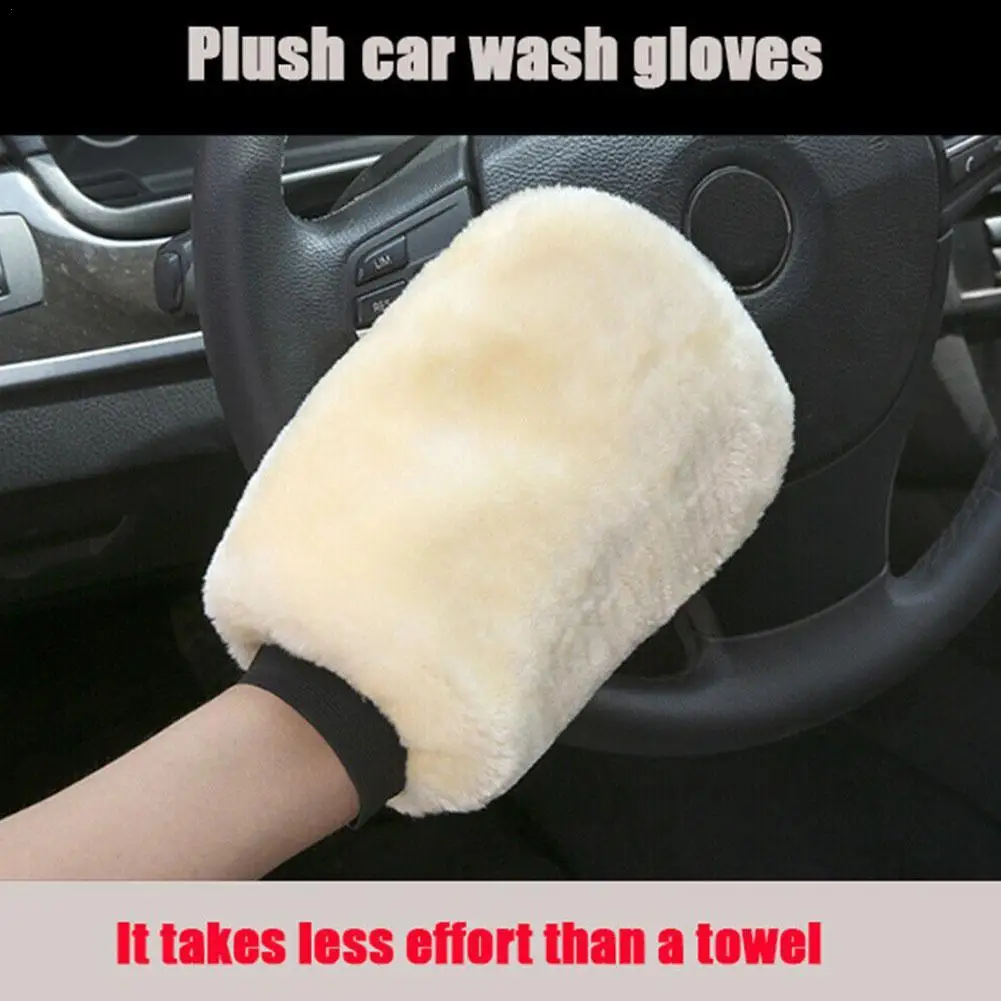 

Artificial Wool Car Washing Gloves Water Absorption Car Soft Polishing Glove Car Wash Micro Fiber For Glass PVC Plastics Leather